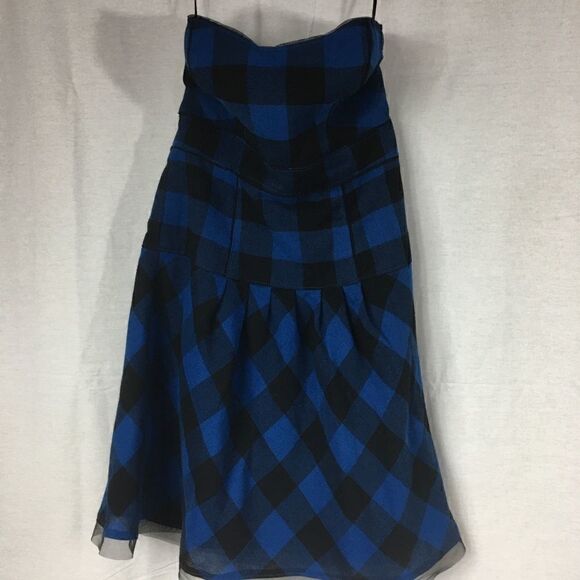 American Eagle Outfitters Dresses & Skirts - American Eagle 2 black blue plaid strapless dress